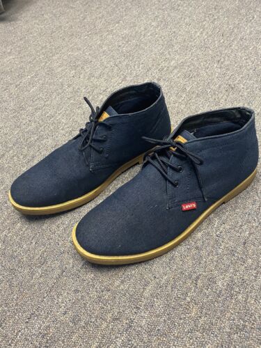 LEVI'S Strauss & Co Blue Denim High Top Chukka Boots Shoes Size 12