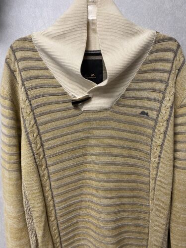 A. Tiziano Men’s Cream and Yellow Sweater Size XL