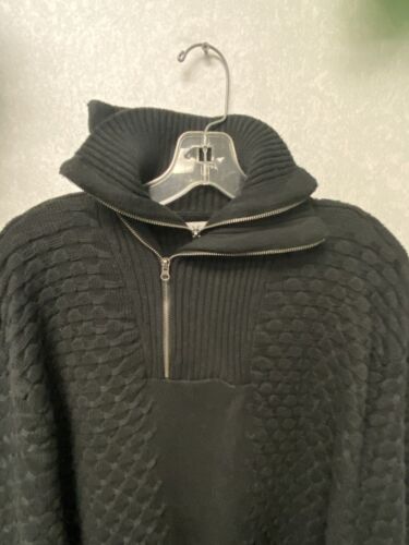 LaVané New York - Black Double Zip Knit Sweater Rare Size XL