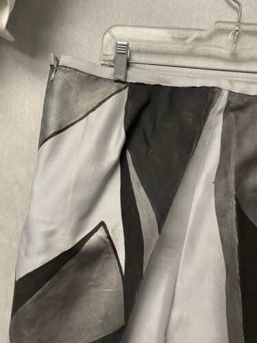 Revamped Gray/Black Angles Hand Painted Pants Size 16