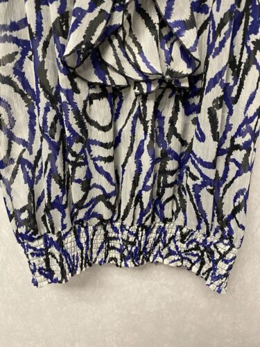 The Limited Purple/Black Sleeveless Ruffle Blouse Size Large