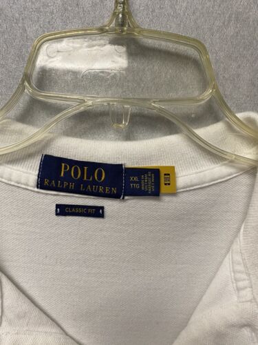 Polo Ralph Lauren  White Tipped Polo Bear Graphic Classic Fit Polo Shirt Sz XXL