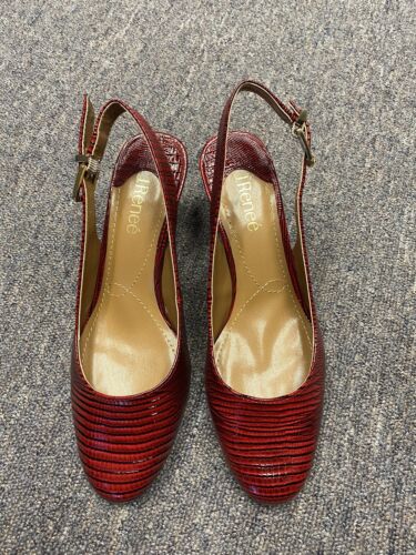 J.Renee Womens Malree Deep Red Patent Dress Heels Shoes 8 Medium