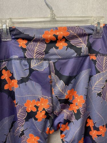 Athletic Works Orange And Purple Printed Active Capris