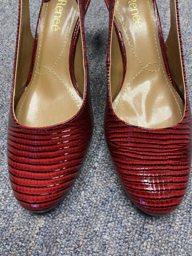 J.Renee Womens Malree Deep Red Patent Dress Heels Shoes 8 Medium