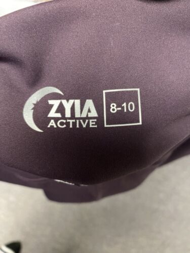 Zyia Active Brilliant Pocket High Rise Crop Capri Leggings Wine Plum Size 8-10