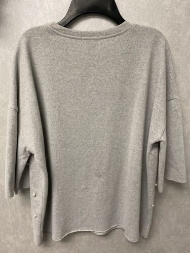 Falls Creek Grey Lightweight Sweater With Pearls Size Large