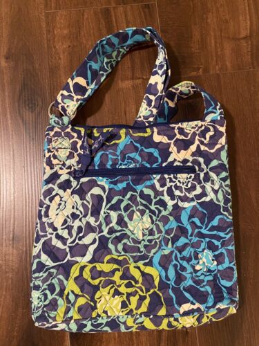 Vera Bradley Blue/Green Floral Medium Crossbody Purse With Adjustable strap