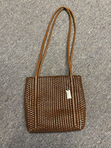 Nine West Brown Woven Ratan Look Shoulder Bag