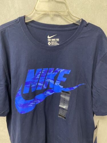 Nike Blue T-Shirt Men's Size M With Light Blue Camo Logo The Nike Tee NWT