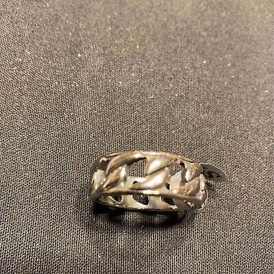 Silver Rope Stainless Steel Ring Size 12