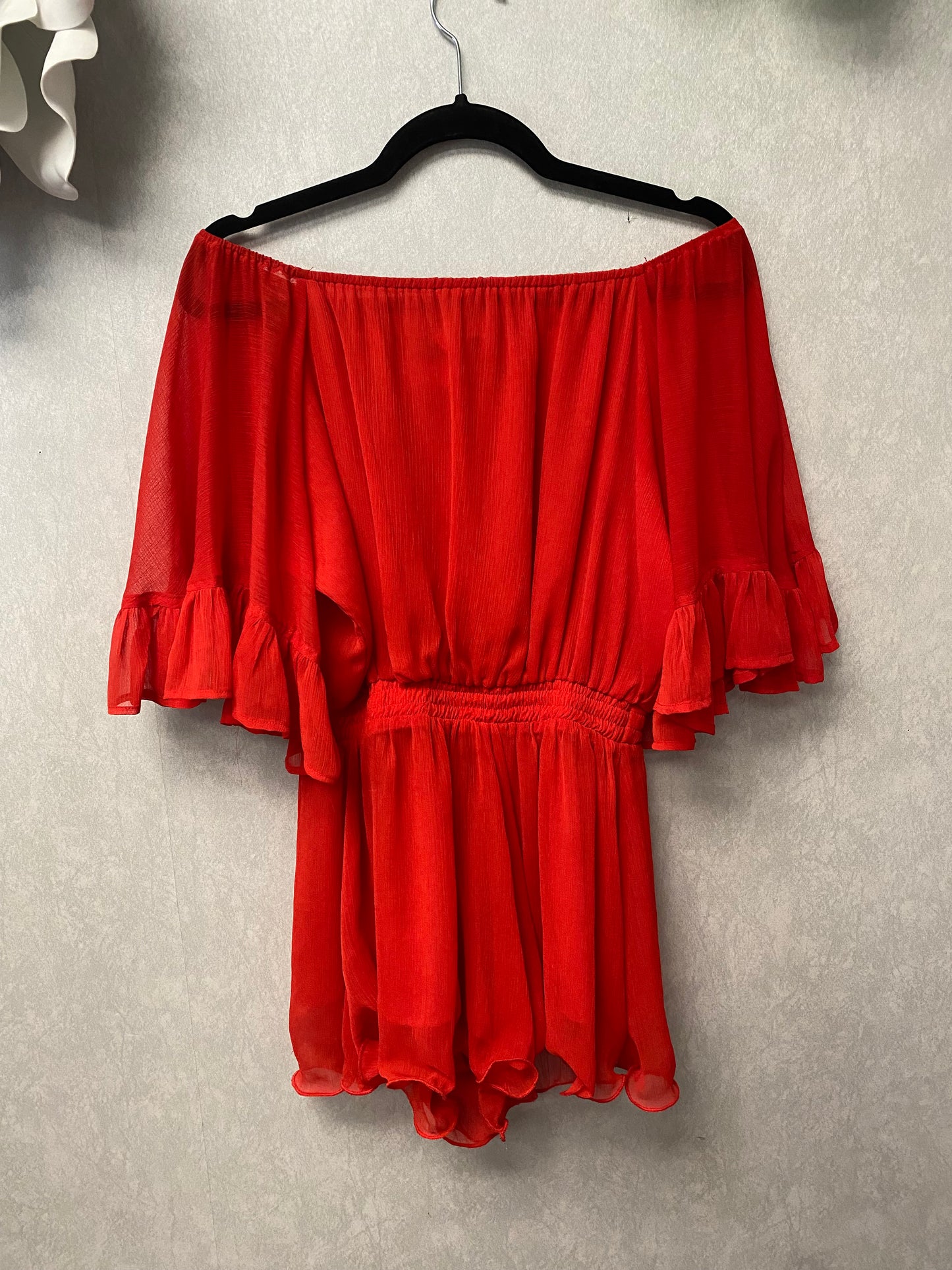 Endless Rose Red Ruffled Romper Size Small