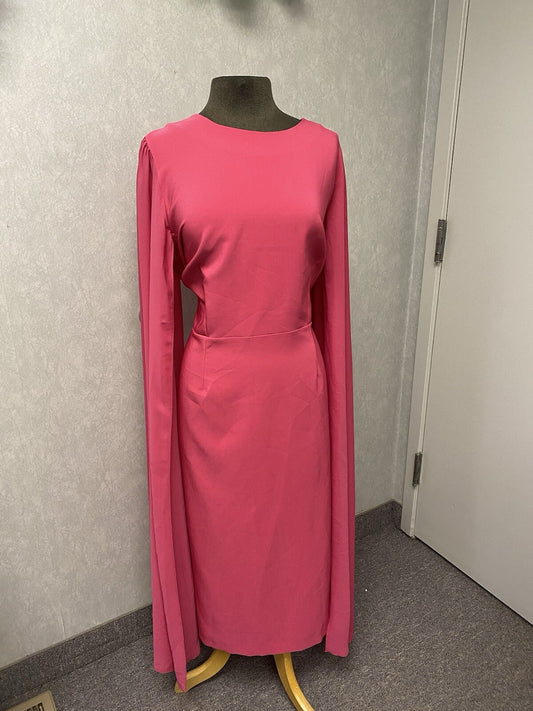 RIVER ISLAND Bright Dress high neck Split Sleeve midi dress. sz 22
