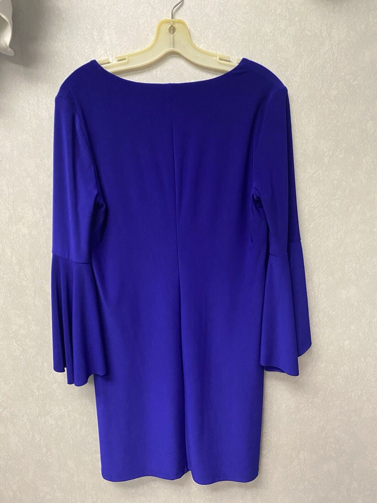 LAUREN RALPH LAUREN Women's Royal Blue Bell Sleeve V-neck Shift Dress Size 10