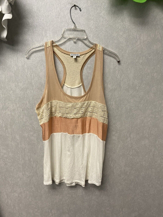 Express Tank Top Size Large Racerback Women's Sequin Lightweight Cream And Mauve