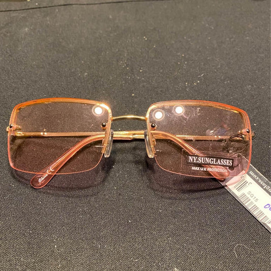 Pink and Gold Rimless Sunglasses
