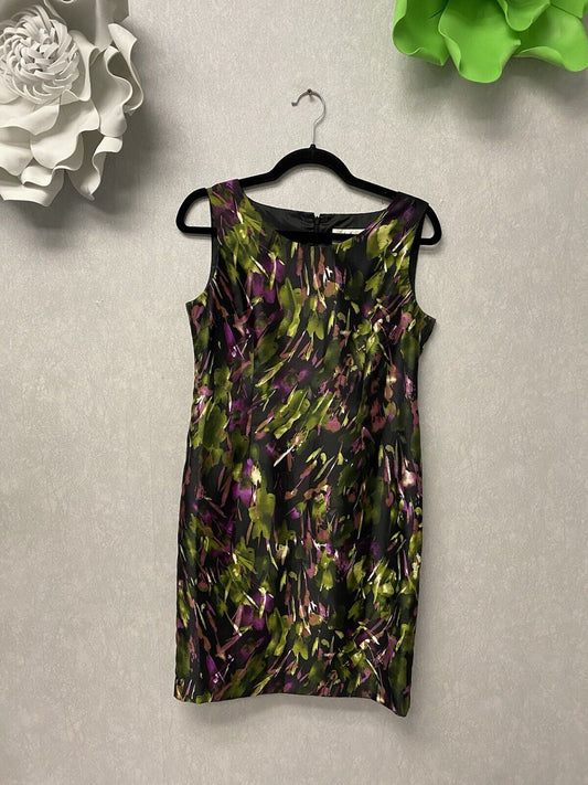 Le Suit Women's Black, Purple, & Green Sleeveless Dress Size 6P