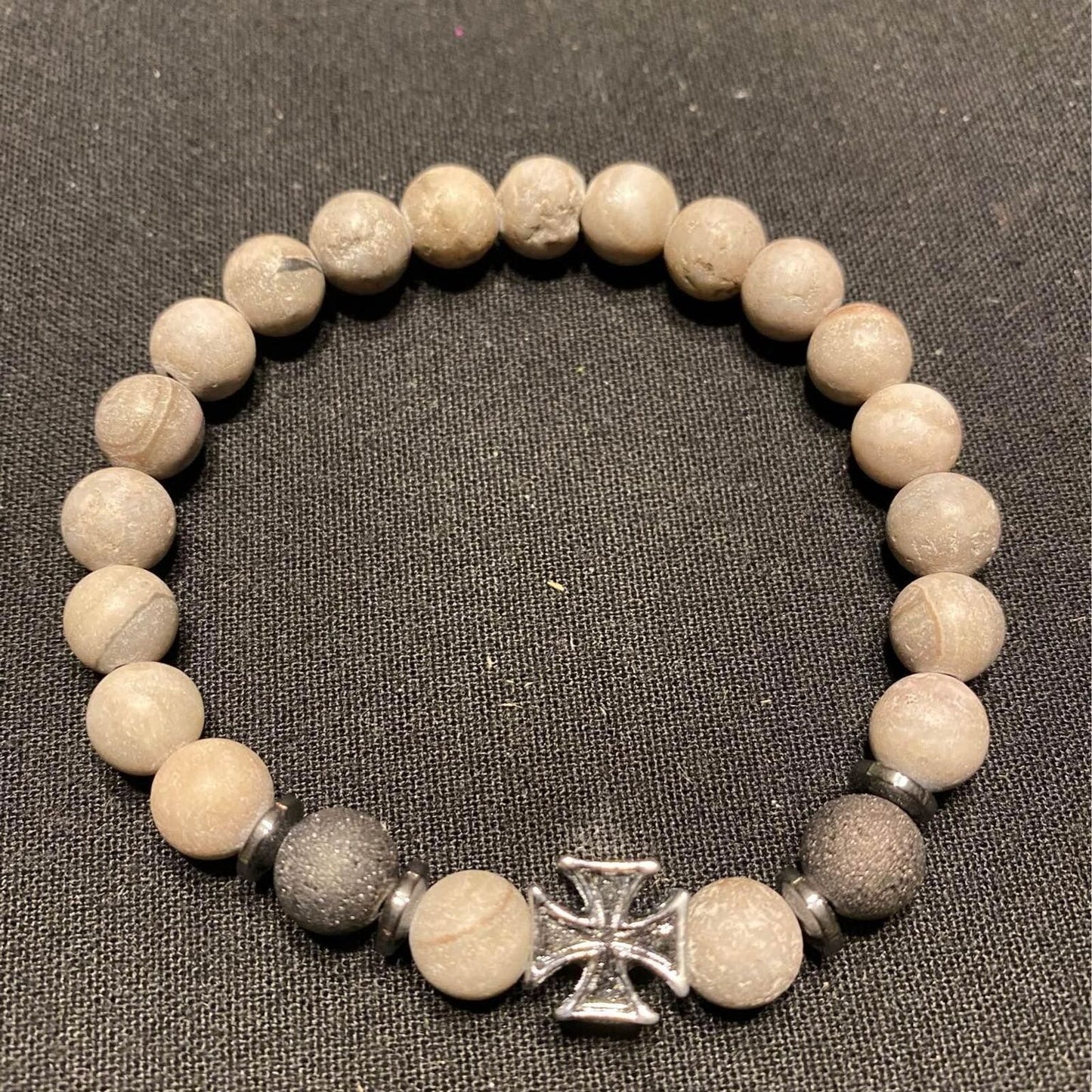 Grey and Silver Stoned Bracelet