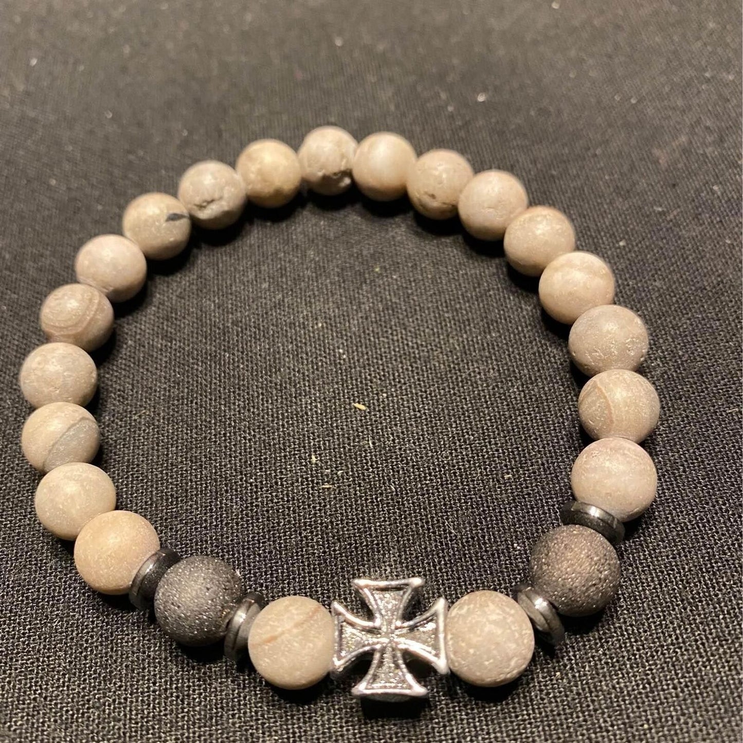 Grey and Silver Stoned Bracelet