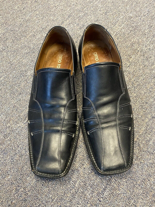 Gino Rossi Black Men Size 44 EUR 11M US Loafer Leather Dress Shoes