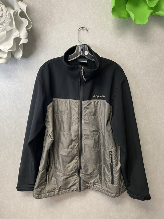 Men's Columbia Barlow Pass Softshell Hybrid Jacket Black & Gray Sportswear  Sz L