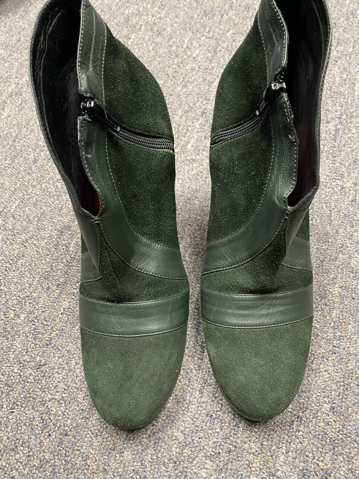 Sam Pendro Green Seude Boots Size 6.5 (37)