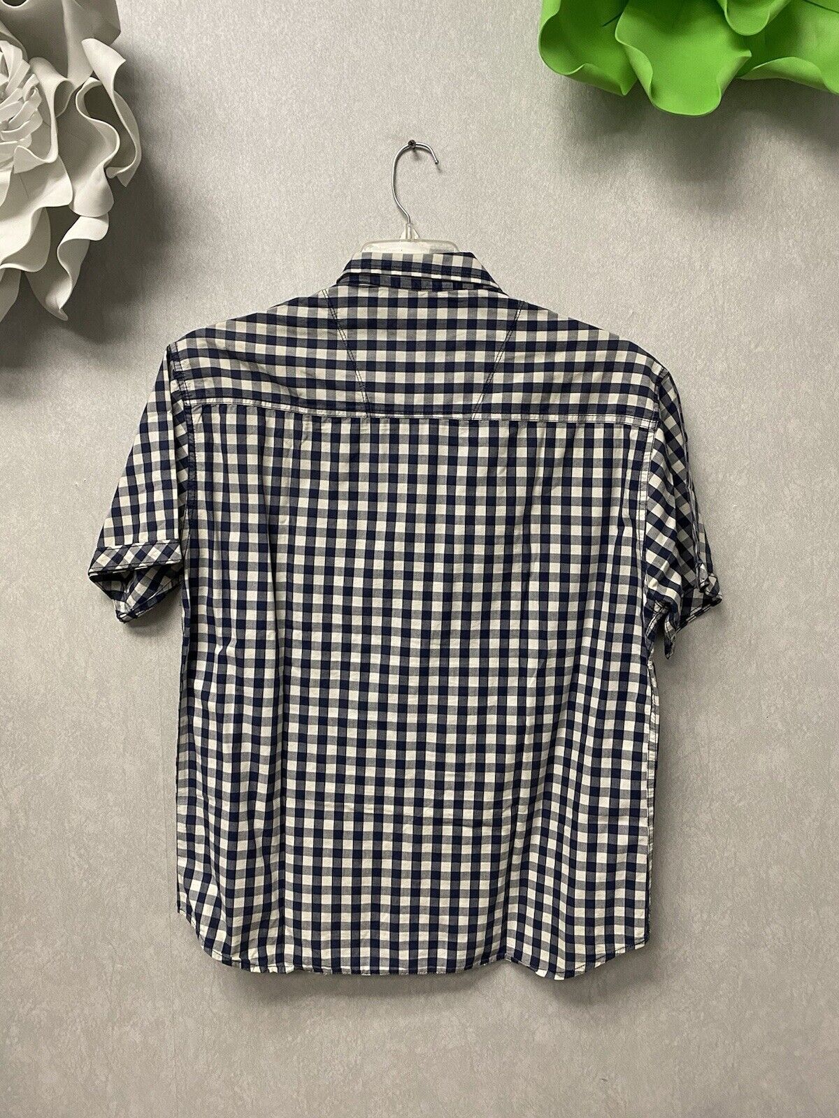 Buffalo Blue/White Plaid B/D Short Sleeve Shirt Size XXL