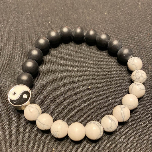 Black and White Peace Stoned Bracelet