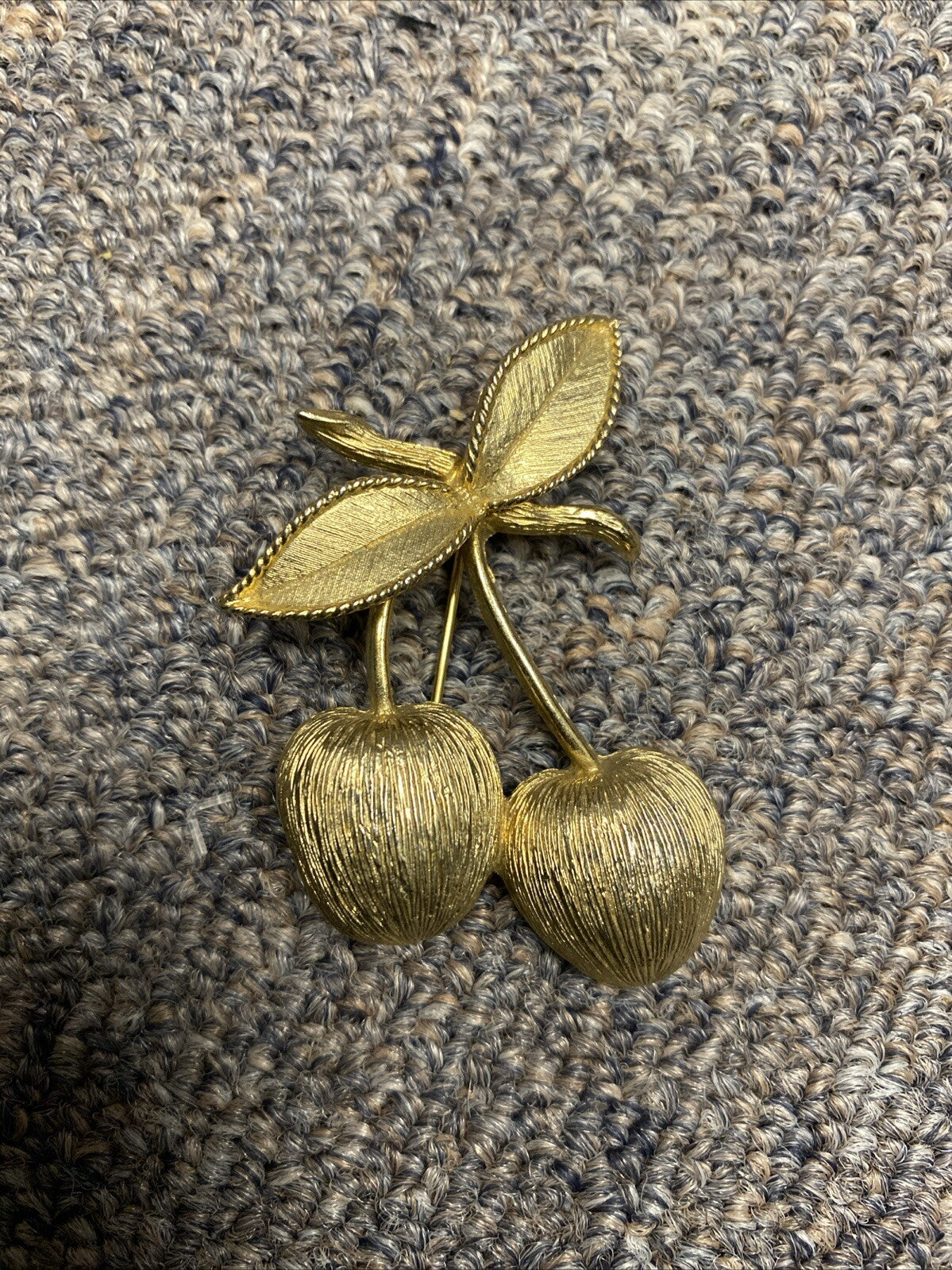 Vintage Sarah Coventry Golden Cherries Brooch, Gold Plated, 1966
