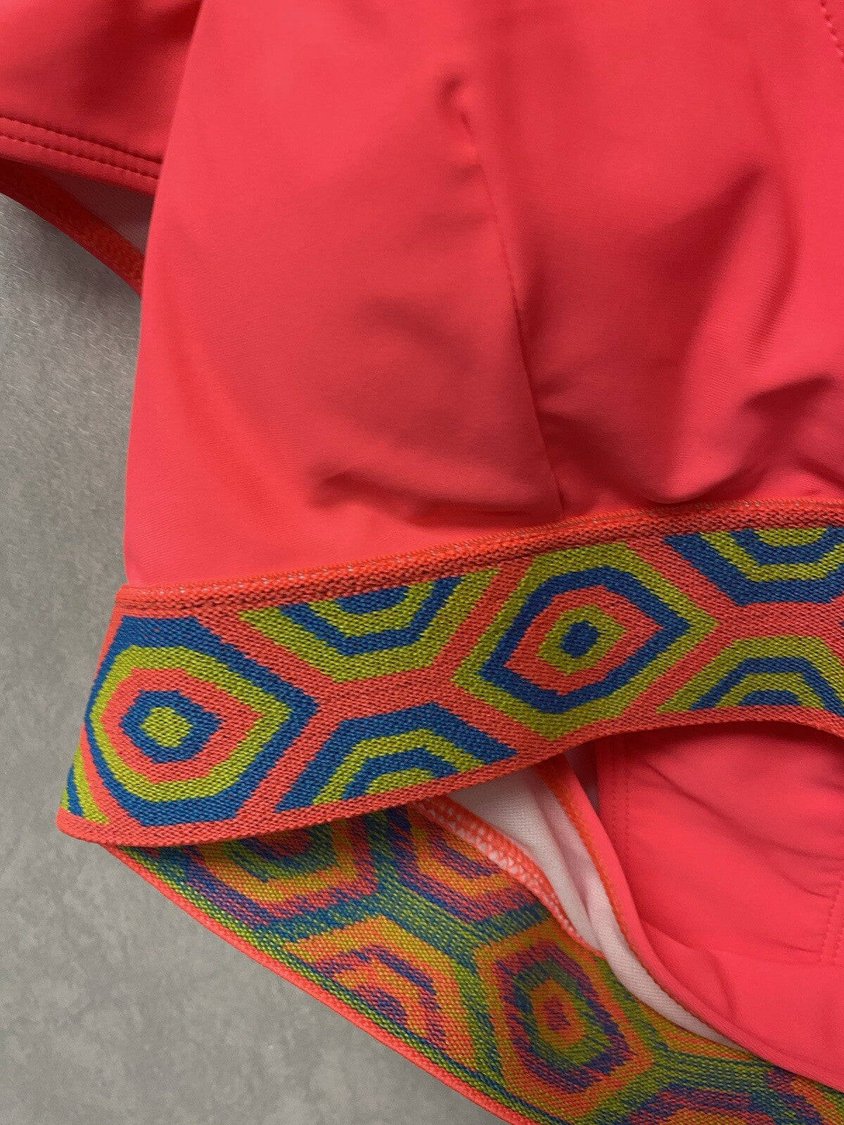 Shein Pink And Lime Padded Floral Bandeau Bikini Set Size L