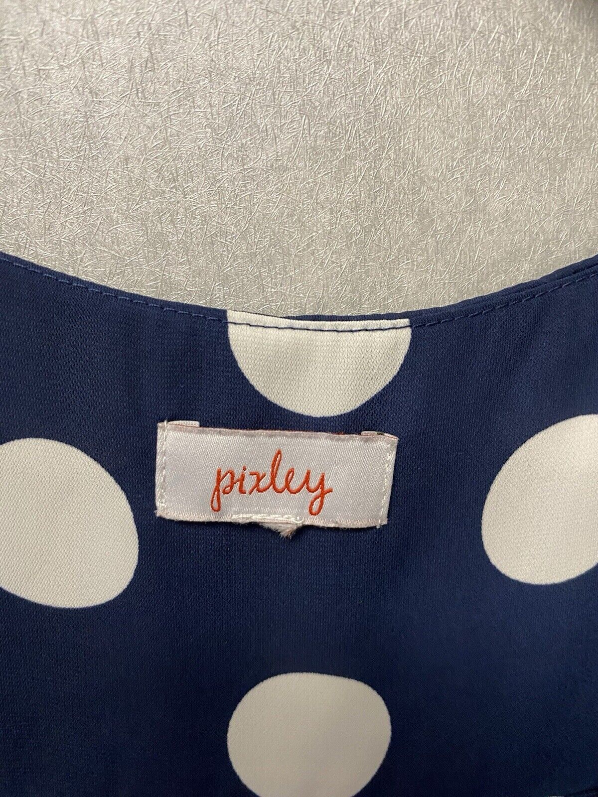Pixley Blue/White Polka Dot Top Size XL