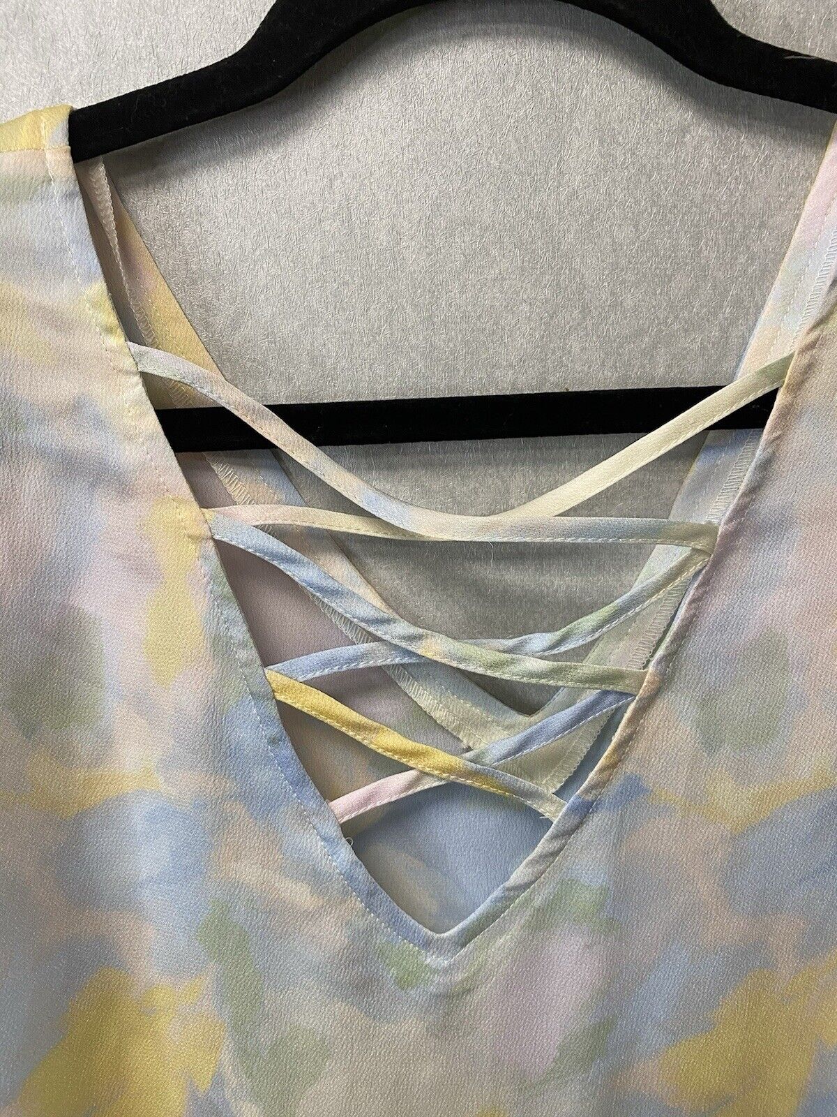 Cato Blouse Multicolor Pastel Abstract Balloon Sleeves Pullover Sz 18/20w