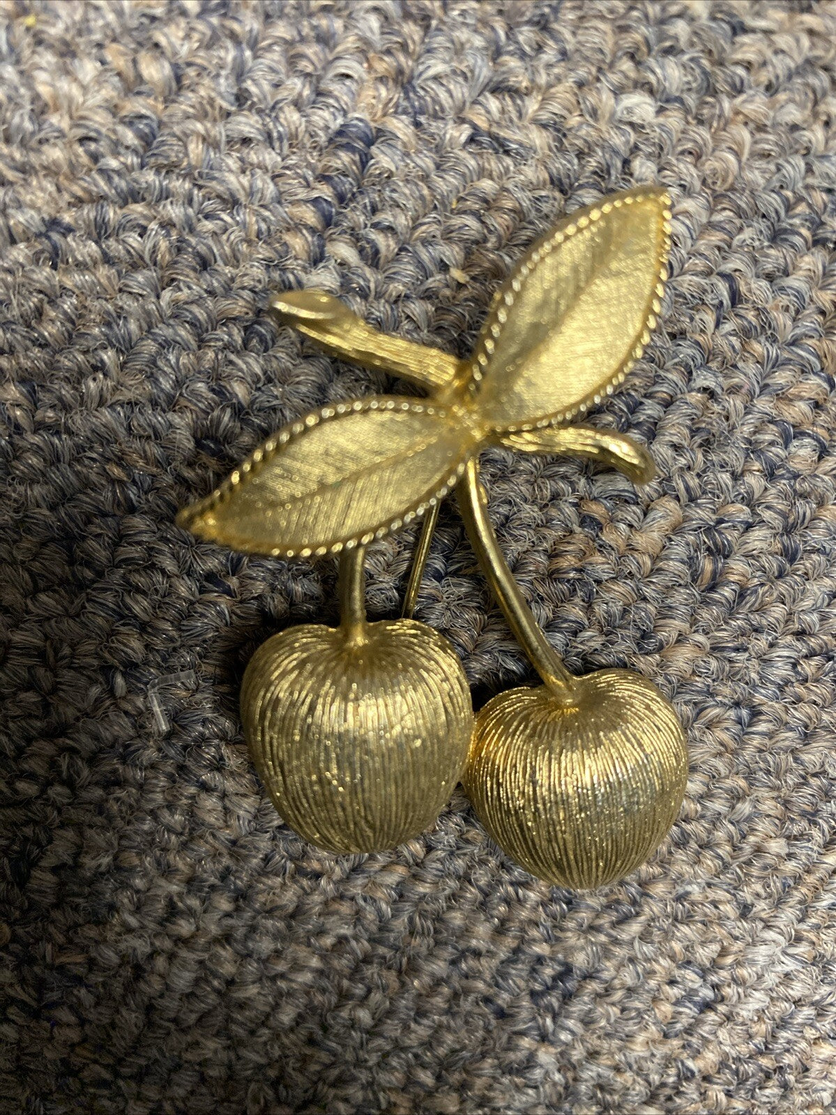 Vintage Sarah Coventry Golden Cherries Brooch, Gold Plated, 1966