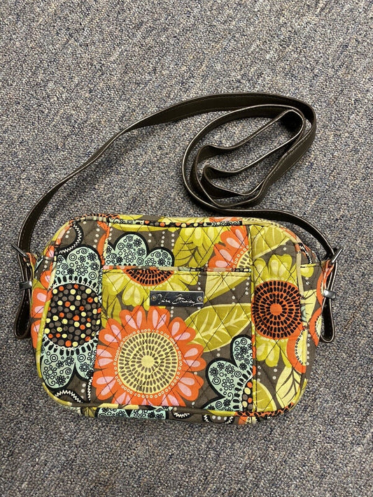 ❤️ VERA BRADLEY Flower Shower Frannie Crossbody Floral Bag Faux Leather Strap