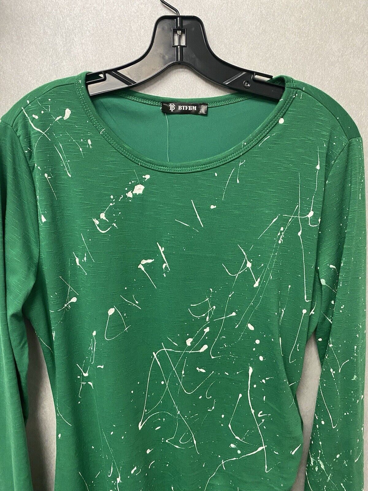 Revamped Green/White Splatter Hand Painted Dress Size Large