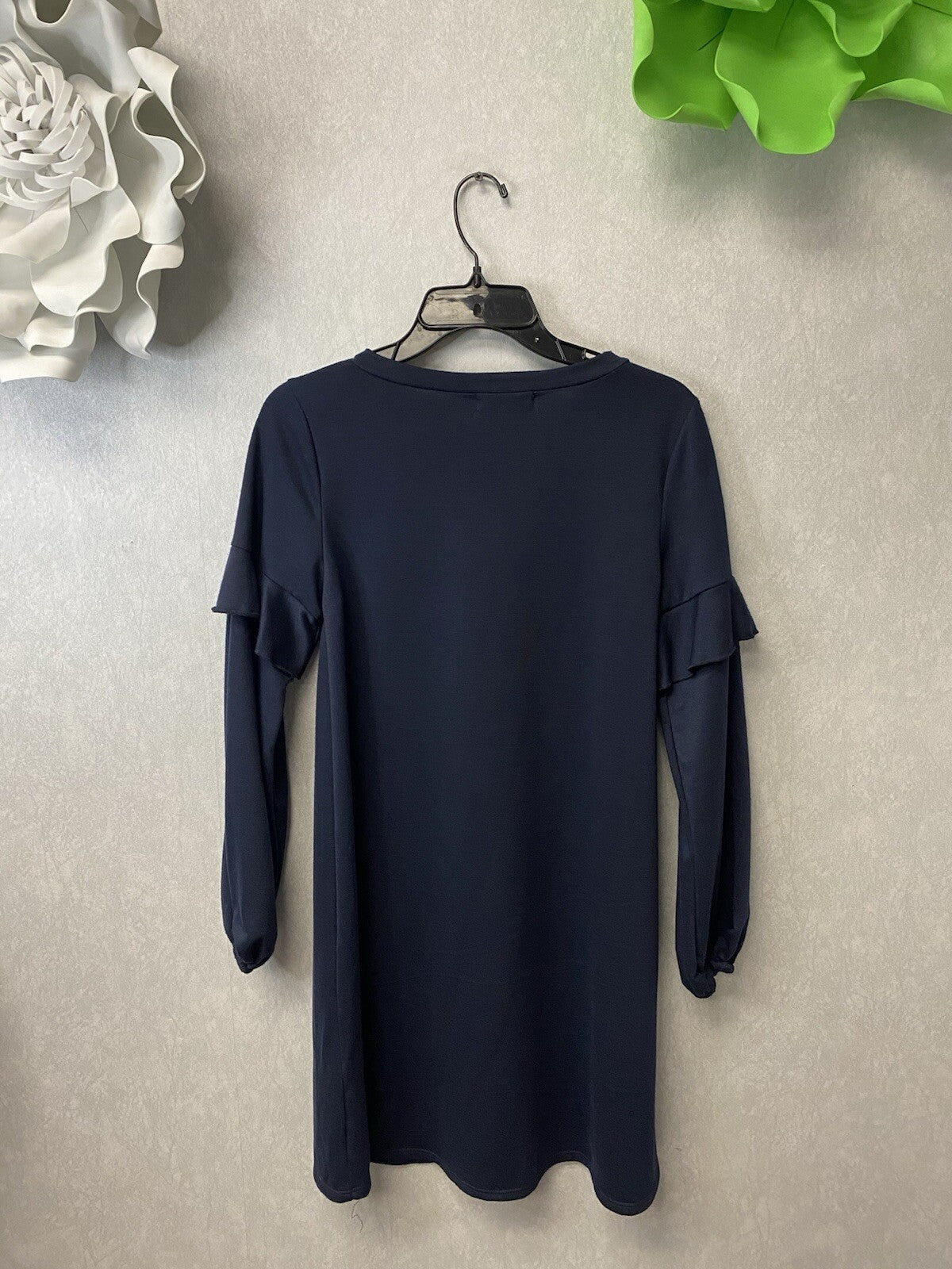 Pixi & Ivy Navy Dress with Ruffle Sleeves Size Small