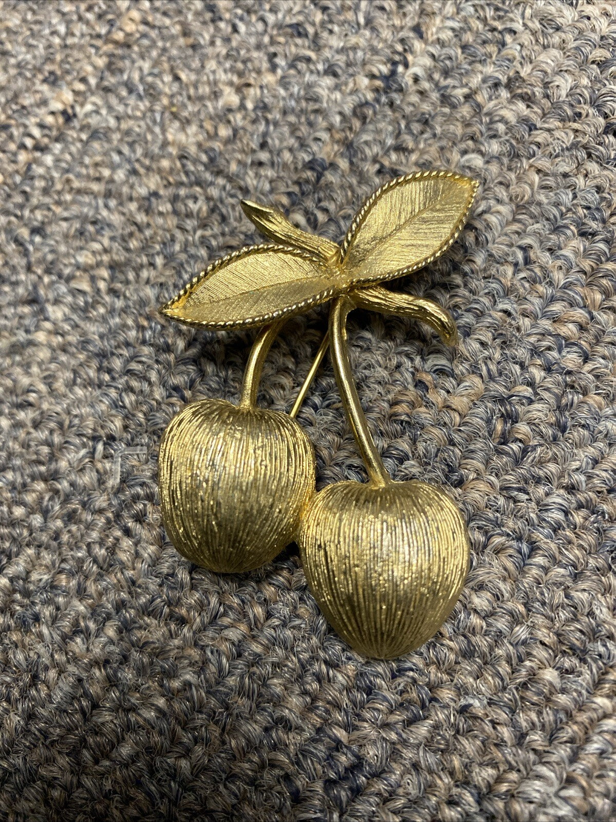Vintage Sarah Coventry Golden Cherries Brooch, Gold Plated, 1966